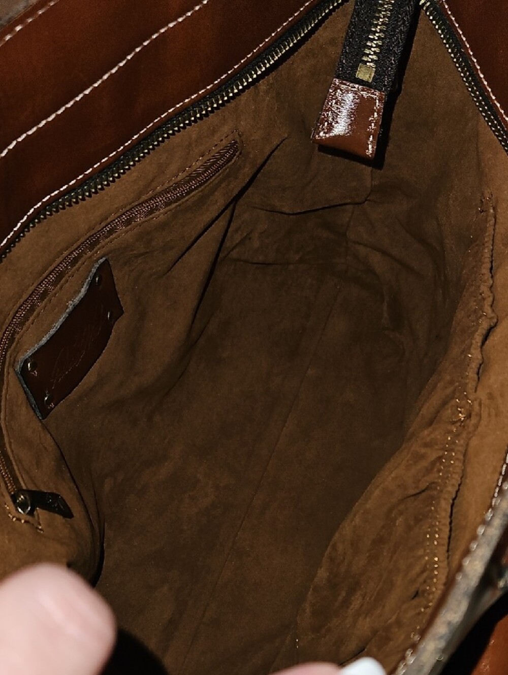Patricia Nash Brown Leather Tote with Front Pocket - Picture 8 of 11